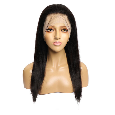 Lichte bruin 150% 180% botdichtheid rechte Braziliaanse 360 kant Frontale Remy HD kant pruik met babyhaar