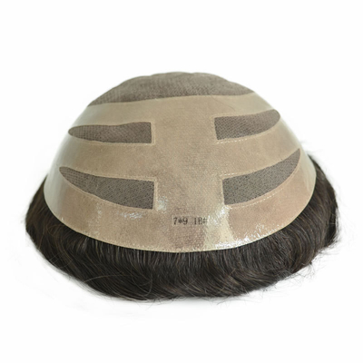 Kleine/Grote/Gemiddelde grootte Mans Toupee met MONO Mesh en Zwitserse kant gemaakt van maagdelijk haar