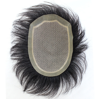 Kleine/grote/gemiddelde grootte Mensen 100% menselijk haar Zijden basis haar Toupee met 90% dichtheid