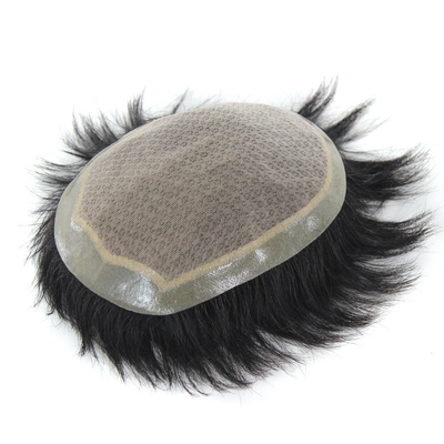Kleine/grote/gemiddelde grootte Mensen 100% menselijk haar Zijden basis haar Toupee met 90% dichtheid