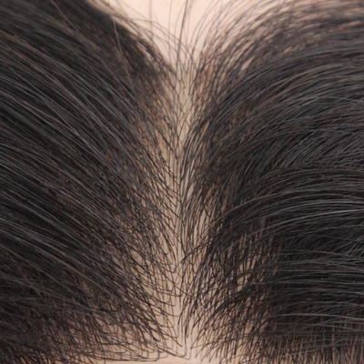 Haarstuk type recht 100% menselijk haar Mannen Toupee met dunne huid en lichte dichtheid