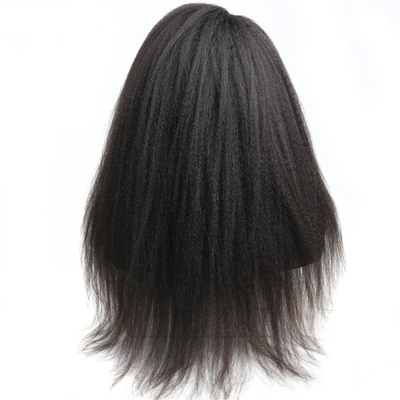Hoogste haar kant Front Kinky rechte menselijk haar pruiken 360 Full Lace pruik