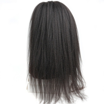 Hoogste haar kant Front Kinky rechte menselijk haar pruiken 360 Full Lace pruik