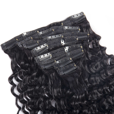 Ontwerp Full Cuticle Human Hair Clip In Extensions met Franse krul stijl en populair ontwerp