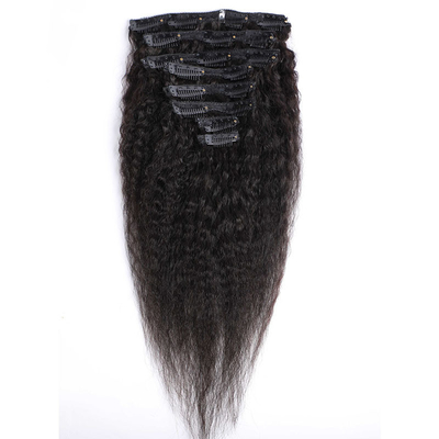 100% Mensenhaar Clip In Extensions Goede Kinky Rechte natuurlijke haarverlenging