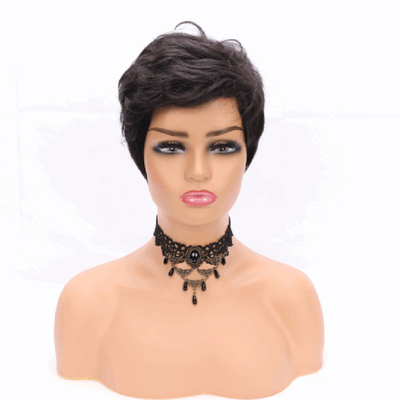 1B/Natuurlijke kleur kant voorperuken Beste prijzen Verkoper Pixie Cut Short Human Hair Peruk