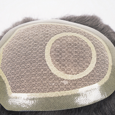 Kleine/grote/gemiddelde maat Geen probleem 100% menselijk haar mannen toupee met 60 kantennet