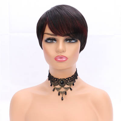 1B/Natuurlijke kleur kant voorperuken Beste prijzen Verkoper Pixie Cut Short Human Hair Peruk