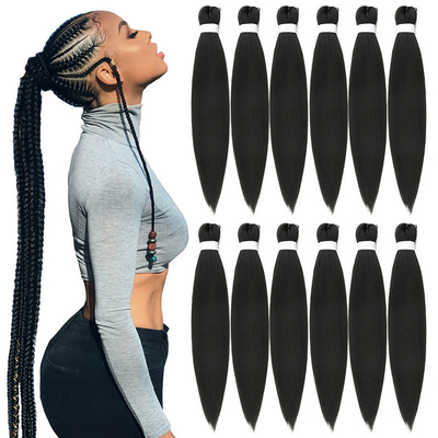 Synthetische haarvezels vlechten Haarverlenging Voorverlengd 150%/180%/200%/250% Dichtheid