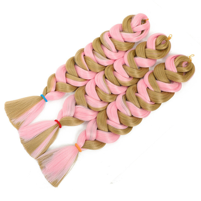 Hoogtemperatuurvezel vlechten haar in bulk 100% Echt Echt haar voor pre-bonded type NAIL