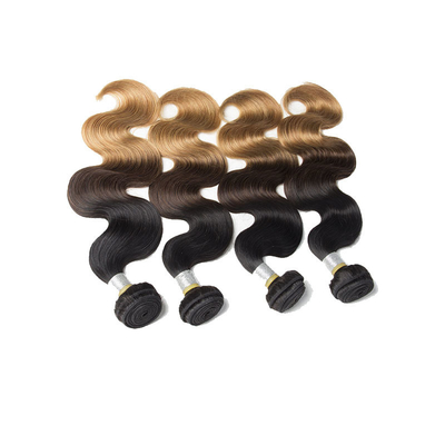 100% natuurlijke diepgolf dubbele weef Braziliaanse Remy haar bundels leverancier met Ombre kleur