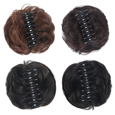 Lichtbruin/donkerbruin/bruinblauw/natuurlijk zwart 100% menselijk haar Chignon Modieus