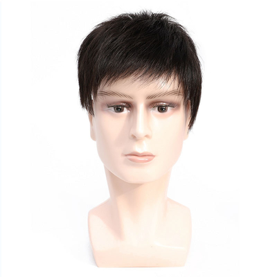 Links Design Zwitserse kant basis Mans Toupee met dunne huid openingen en 100% menselijk haar