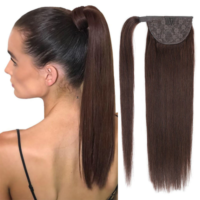 Remy Hair Braziliaans menselijk haar paardenstaartverlenging met huidvlies gelijnd haak en lus