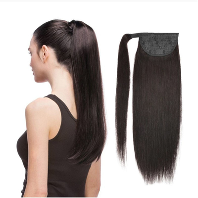Remy Hair Braziliaans menselijk haar paardenstaartverlenging met huidvlies gelijnd haak en lus