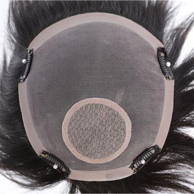 Links Design Zwitserse kant basis Mans Toupee met dunne huid openingen en 100% menselijk haar