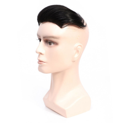 Natuurkleurige Toupee voor mannen met aangepaste terugslijp stijl 100% menselijk haar kant topper