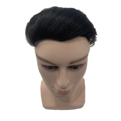 Natuurkleurige Toupee voor mannen met aangepaste terugslijp stijl 100% menselijk haar kant topper