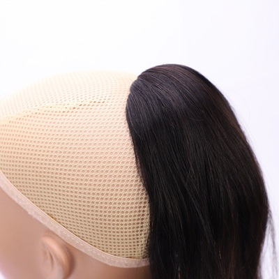 100% menselijk haar clip in paardenstaart verlenging rechte 16 inch Raw Virgin Natural Black