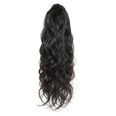 8-28 inch golvend Remy haar Lichaamsgolf Clip Klauw paardenstaart haarverlengingen voor zwarte vrouwen