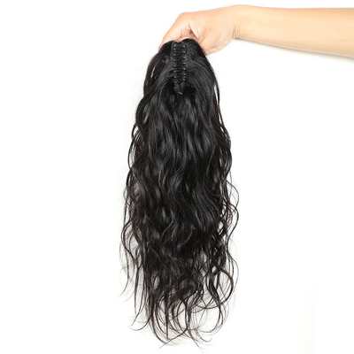 8-28 inch golvend Remy haar Lichaamsgolf Clip Klauw paardenstaart haarverlengingen voor zwarte vrouwen