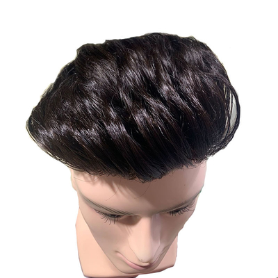 Zwitserse kant Injecteerde Toupee voor mannen 100% Mensenhaar Vervangingssysteem 24mm Textuur