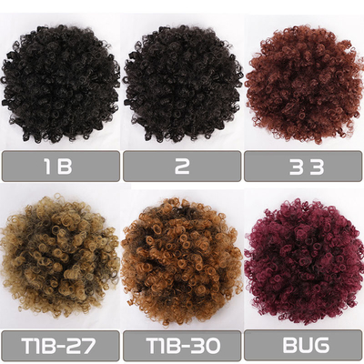 De beste prijzen voor warmtebestendige Afro Kinky Curly Clip In Hair Extensions Chignon Style