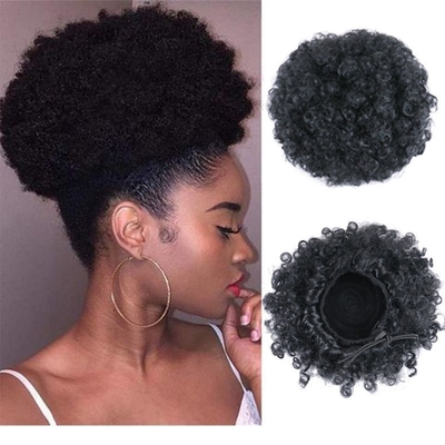 De beste prijzen voor warmtebestendige Afro Kinky Curly Clip In Hair Extensions Chignon Style