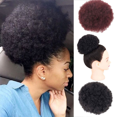 De beste prijzen voor warmtebestendige Afro Kinky Curly Clip In Hair Extensions Chignon Style