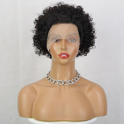 100% Mensenhaar Pixie Cut Krullende pruik Licht en perfect voor elke gelegenheid