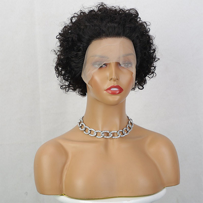 100% Mensenhaar Pixie Cut Krullende pruik Licht en perfect voor elke gelegenheid