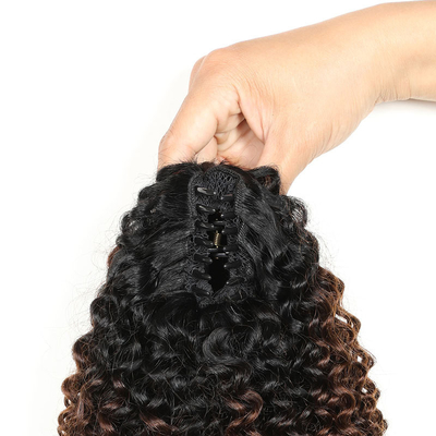 100% top menselijk haar BSM Afro krullend paardenstaart haarbundels 18 tot 20 inch Ombre T1B/4/27