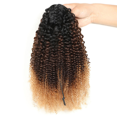 100% top menselijk haar BSM Afro krullend paardenstaart haarbundels 18 tot 20 inch Ombre T1B/4/27
