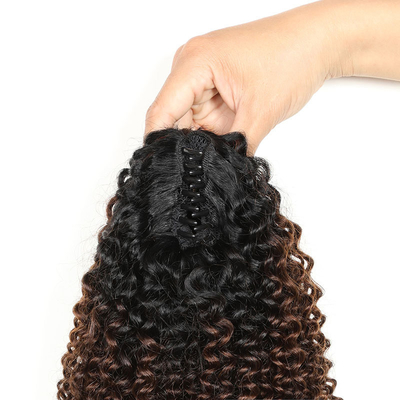 100% top menselijk haar BSM Afro krullend paardenstaart haarbundels 18 tot 20 inch Ombre T1B/4/27