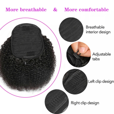 Draaien Ponytail Mensenhaar Extensies voor Afro-Amerikaanse Vrouwen Remy Indian Hair