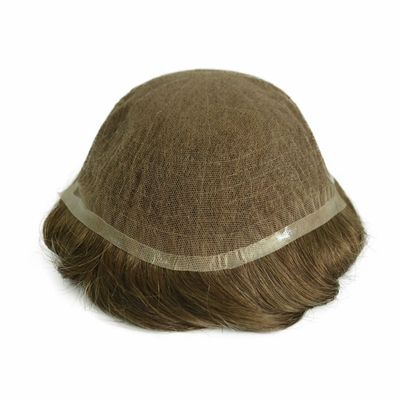 Natural Lace PU Mensen Toupee voor 100% Mensen Haar Man Weave Wigs Haarstukken Unit Patch System