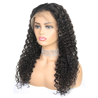 Mensenhaar Kinky Curly Natuurlijk Zwart kantje Frontaal 13*4/4*4/T-kantje