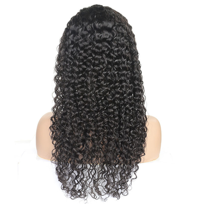 Mensenhaar Kinky Curly Natuurlijk Zwart kantje Frontaal 13*4/4*4/T-kantje