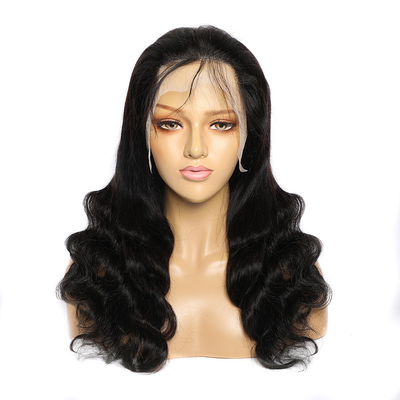 Mensenhaar Kinky Curly Natuurlijk Zwart kantje Frontaal 13*4/4*4/T-kantje