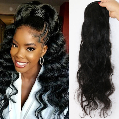 Gepersonaliseerde Body Wave Wrap Zwart haar stuk met Shedding en tangle vrij voordeel