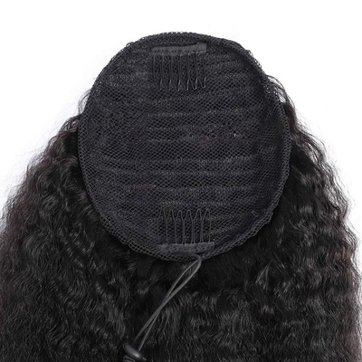Kinky Curly Braziliaanse Ponytail haarverlengingen met elastische touwtjes