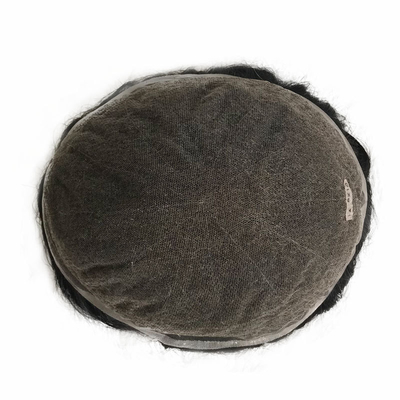 100% echt menselijk haar mannen Toupee handgeweven onzichtbare kaalheid haar pleister met PU huid en Zwitserse kant