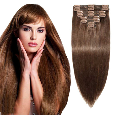 Hoogwaardige 12A Clip-in haarverlenging voor blanke vrouwen 4 kleur Remy 100% menselijk haar