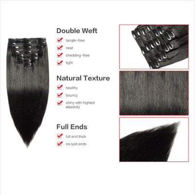 Full cuticle rechte haarclip voor zwarte vrouwen