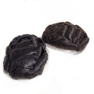 Toepie dichtheid 100% 100% menselijk haar vervangen met NPU en kant rond