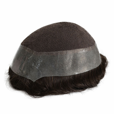 Toepie dichtheid 100% 100% menselijk haar vervangen met NPU en kant rond