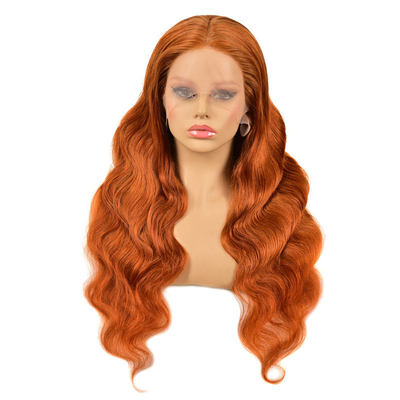 Remy Hair Top Grade Braziliaanse 13*4 Highlight Peruk met Ginger Color HD kant Frontaal