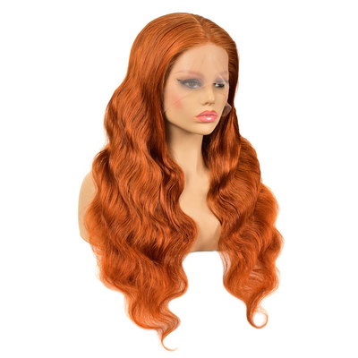 Remy Hair Top Grade Braziliaanse 13*4 Highlight Peruk met Ginger Color HD kant Frontaal