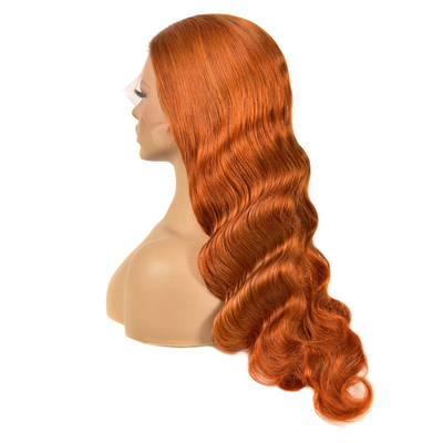 Remy Hair Top Grade Braziliaanse 13*4 Highlight Peruk met Ginger Color HD kant Frontaal