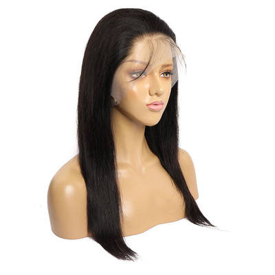 Lichte bruin 150% 180% botdichtheid rechte Braziliaanse 360 kant Frontale Remy HD kant pruik met babyhaar